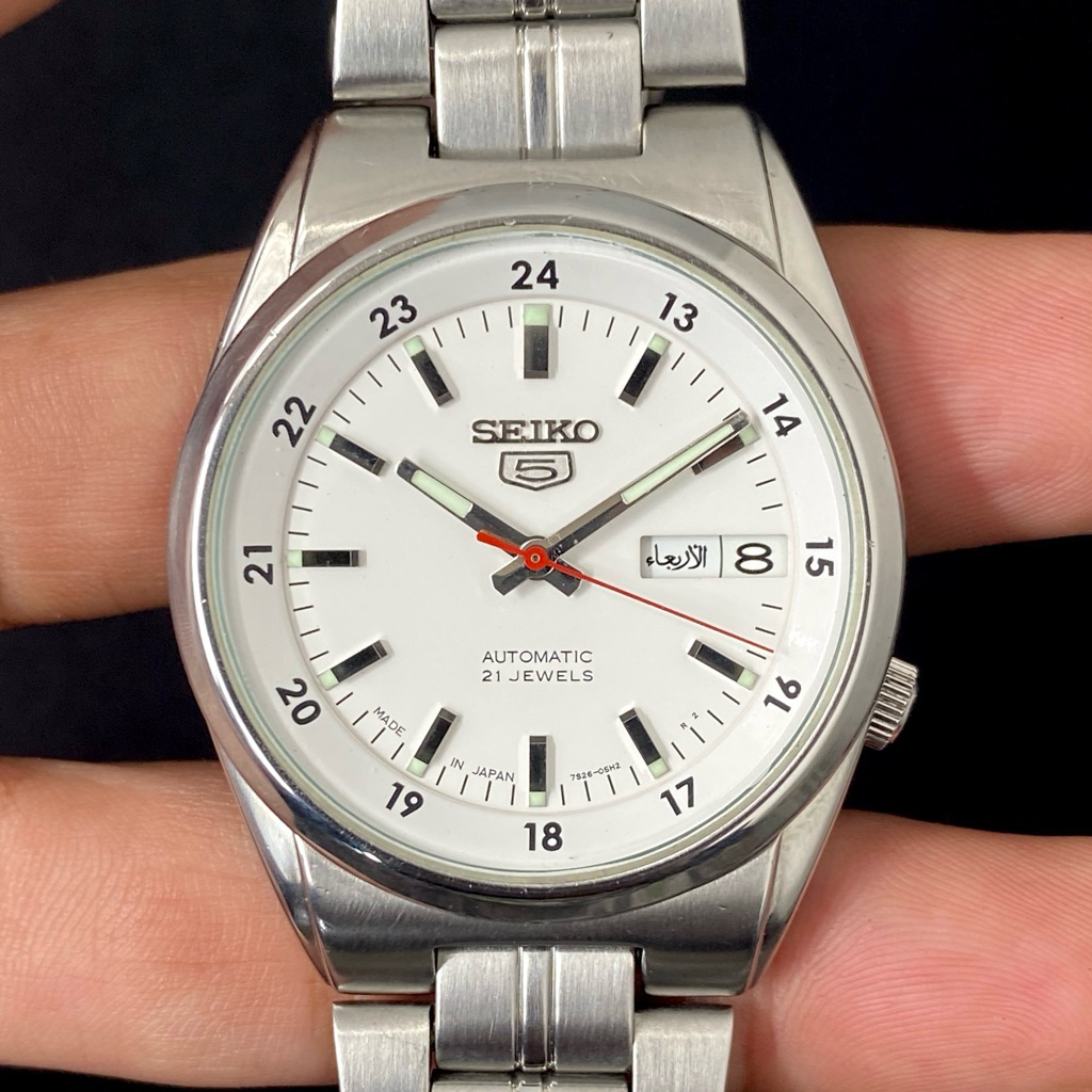 (SOLD OUT) Seiko 5 SNK559J1 JDM White Military Dial  7S26-02C0 Second Original