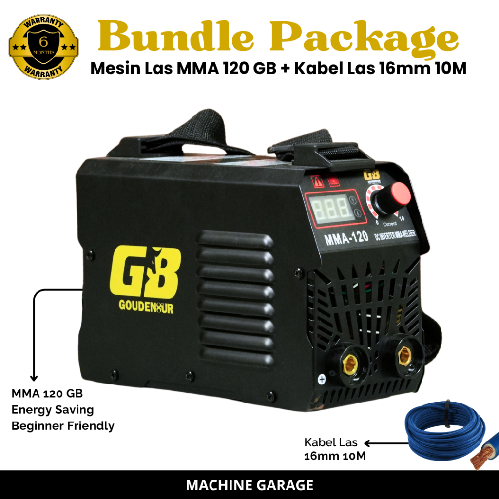 Mesin Las Inverter IGBT MMA 120A 450 Watt Premium - Paket Lengkap Siap Pakai Garansi