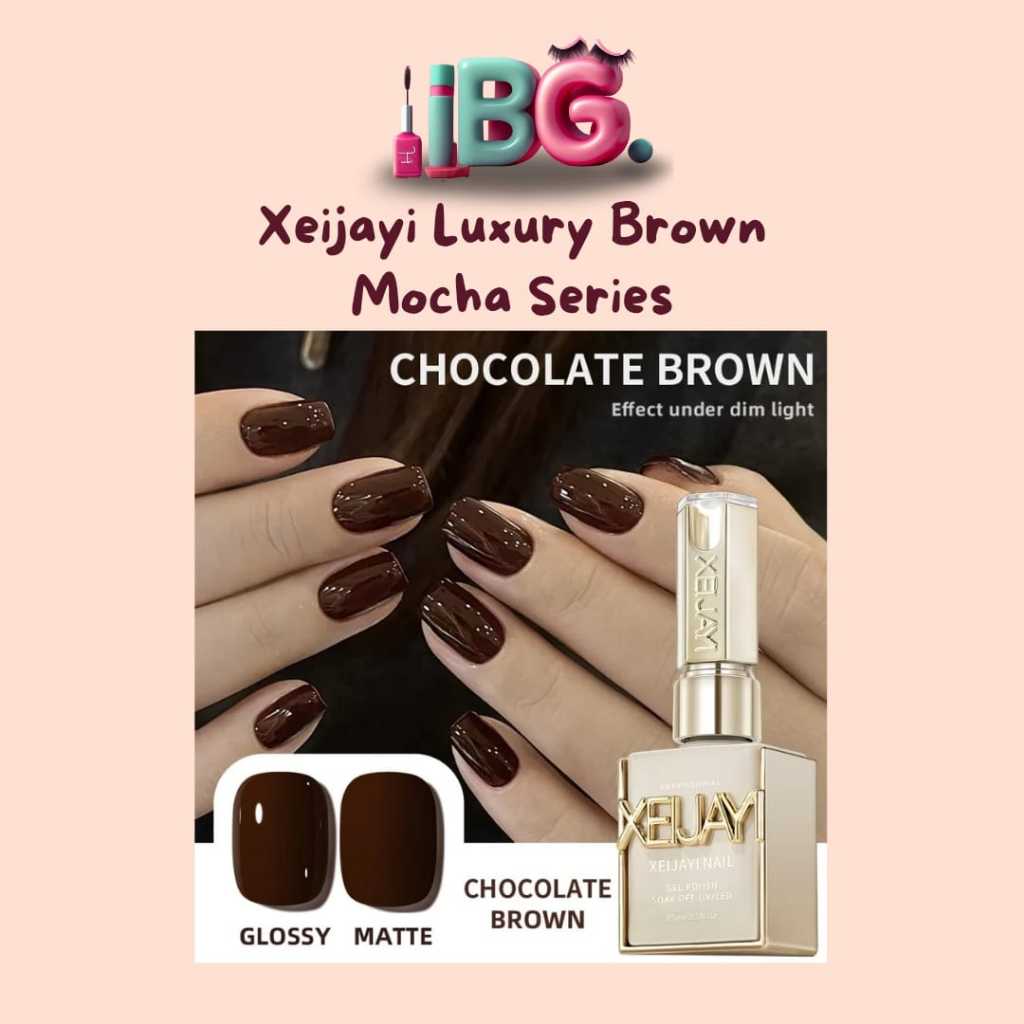 Xeijayi Luxury Mocha Brown Series Solid Gel Polish | Kutek Xeijayi Luxury Coklat Mocha Series | Xeijayi Luxury Solid Brown Gel Polish | Kutek Xeijayi Luxury Coklat Mocha Series