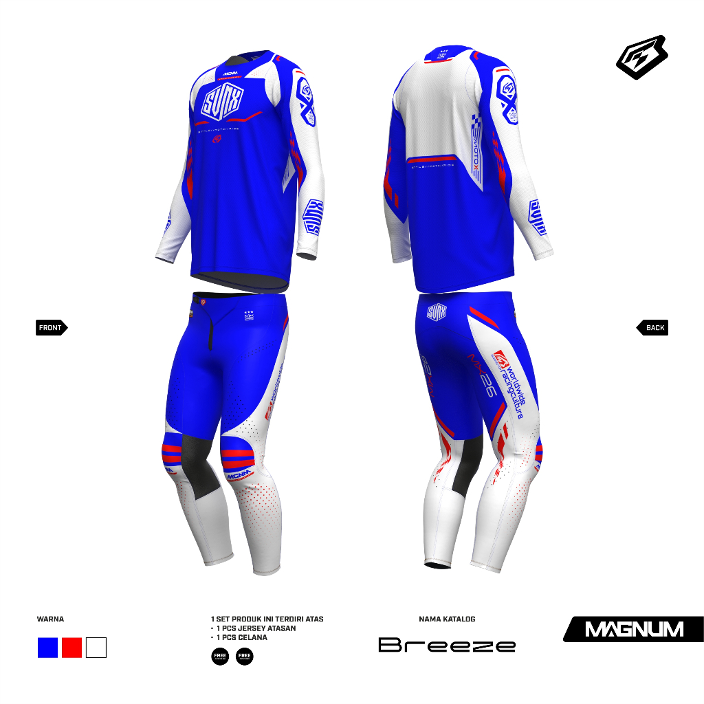 JERSET SVNX TYPE MAGNUM / JERSEY TRAIL / BAJU TRABAS / JERSEY SET MOTOCROSS BREEZE SERIES