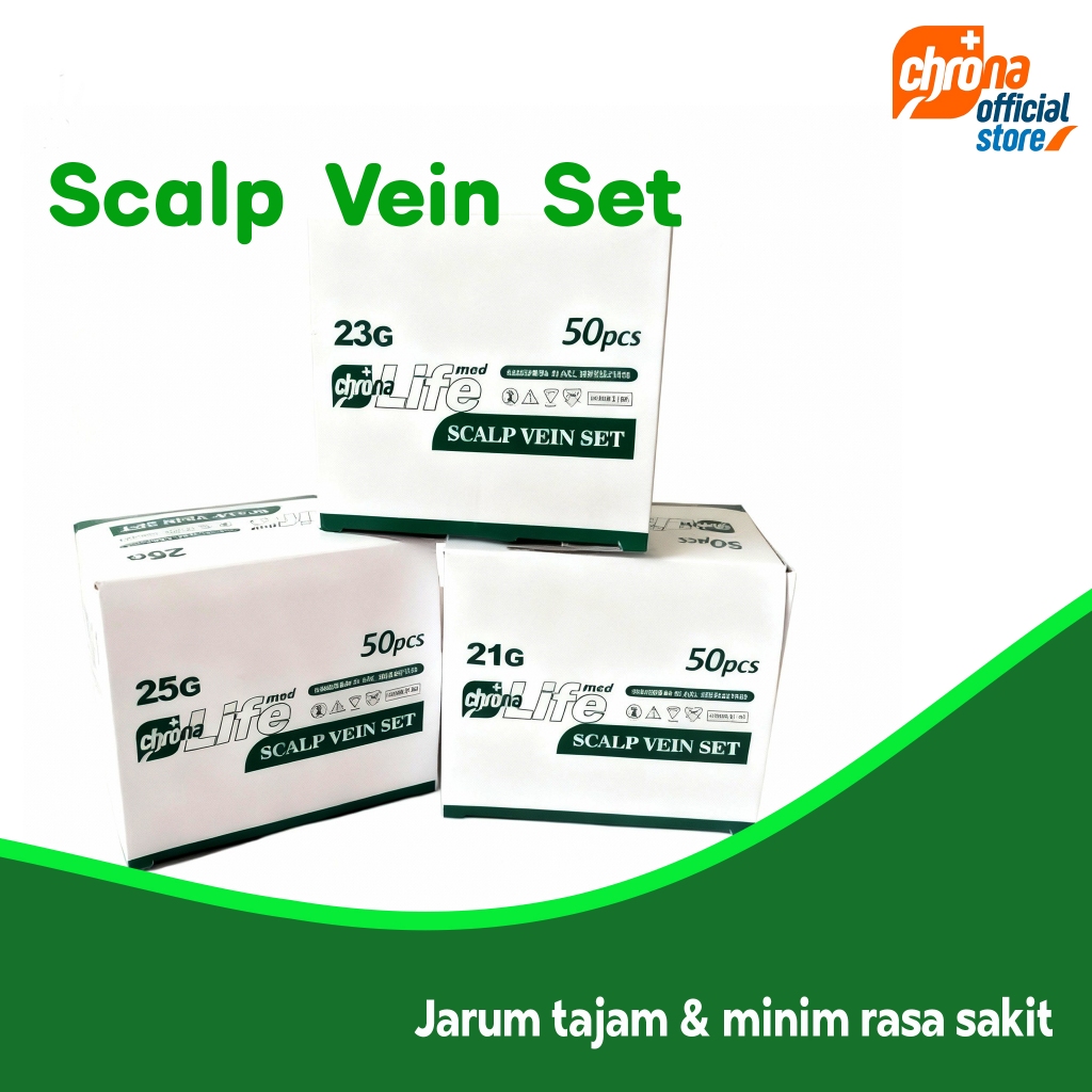 ChronalifeMed Scalp Vein Set Wing Needle I Jarum Infus Kupu-Kupu Disposable Sterile