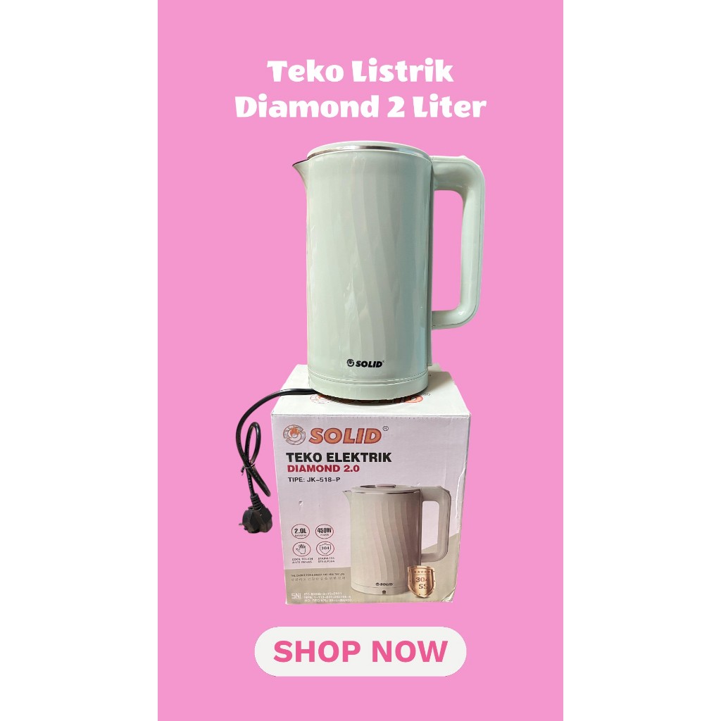 CHS Kettle Teko Listrik Ceret Listrik solid diamond elektrik ukuran kapasitas 2 liter