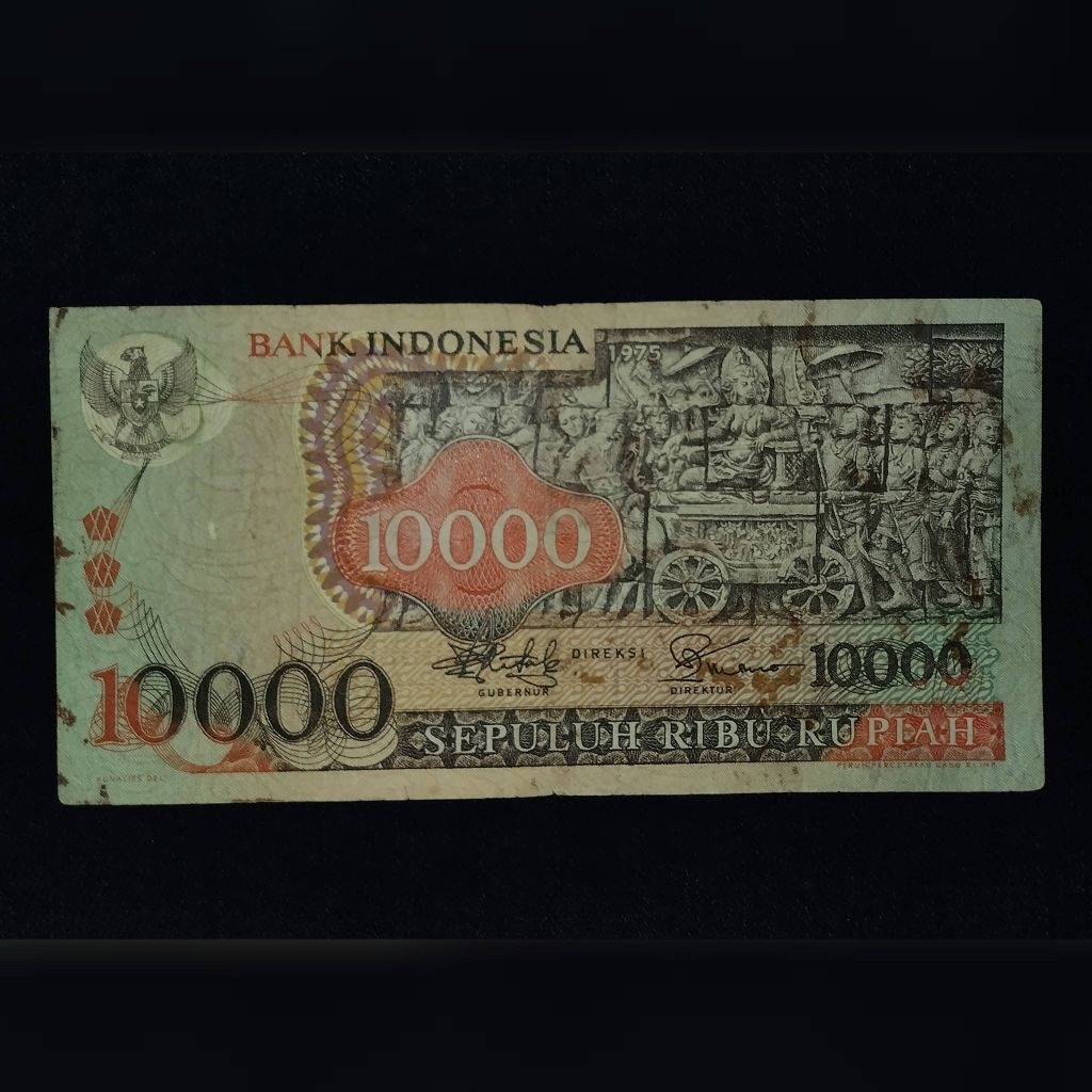 uang kuno Rp 10000 barong tahun 1975 original