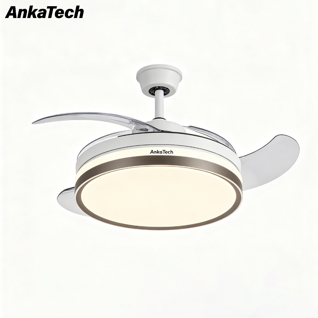 Lampu Kipas Angin Gantung Plafon 42/52 inch Bohlam E27 dan 3 Speed Pull Chain Lampu Gantung Kipas Mo