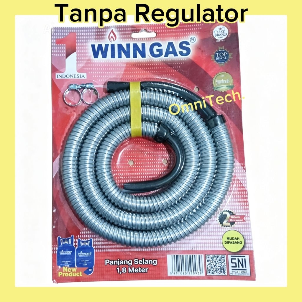 Selang Gas Anti Tikus LPG Elpiji SNI 3kg & 12kg + Klem 3 kg 12 kg Winn Gas
