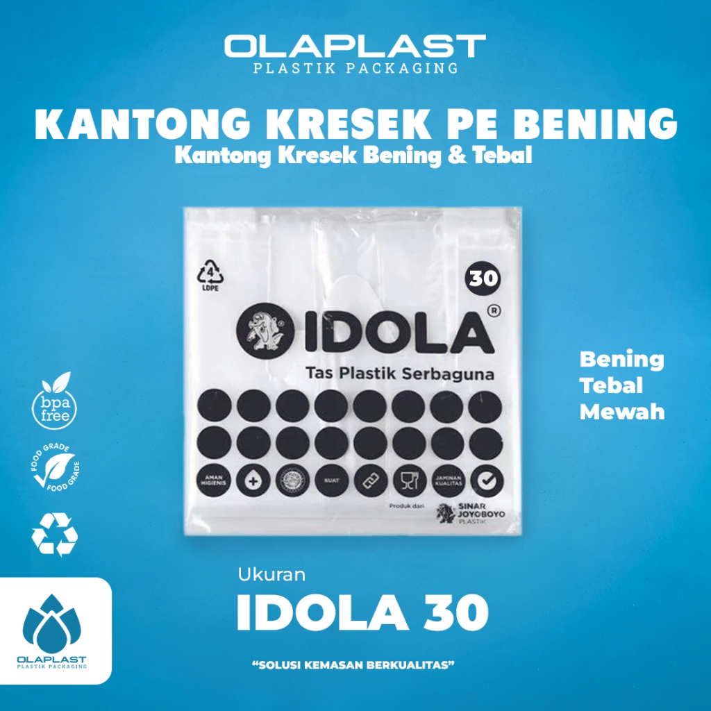 Kantong Plastik PE Idola UK 15 Bening/Kresek Transparan Tebal IDOLA