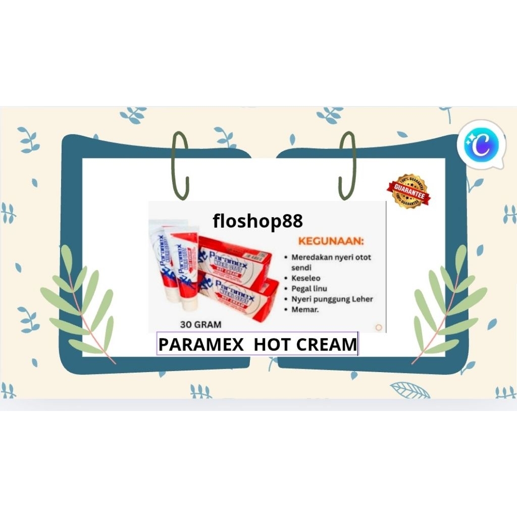 PARAMEX HOT CREAM / PARAMEX HOT CREAM NYERI OTOT / PARAMEX HOT CREAM 30 GR / PARAMEX HOT CREAM 60 GR
