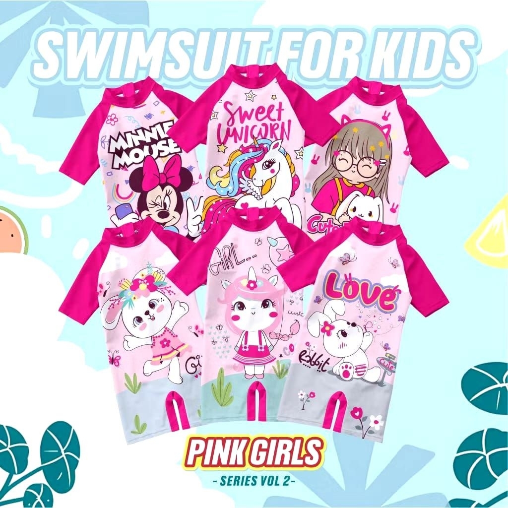 Baju Renang anak anak perempuan ,karakter anak perempuan imut 1 tahun - 8 tahun