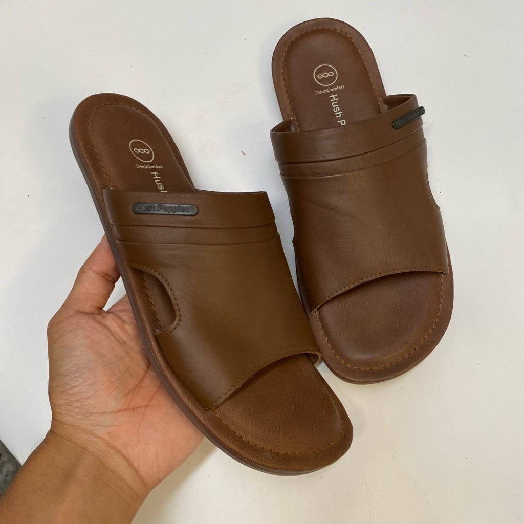 Sandal Pria sandal pria kulit Hush puppies original (exs Display)