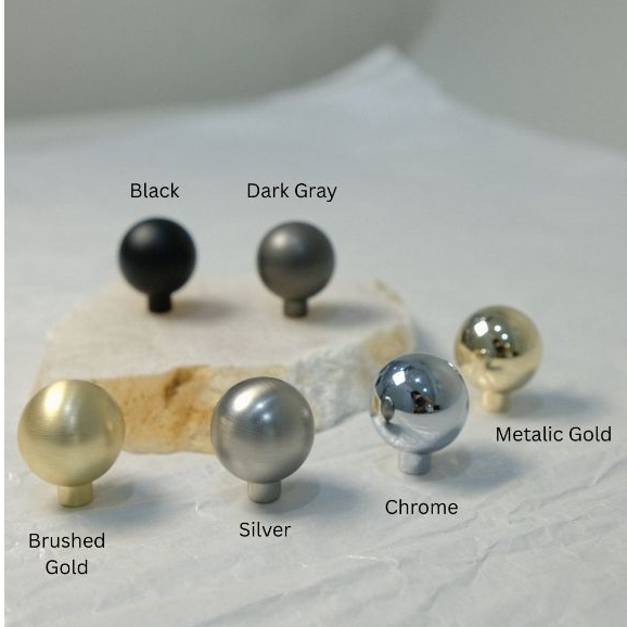 H101-KB Handle Knob Bulat Tarikan Aluminium Laci Lemari