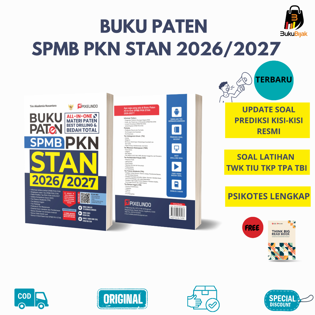 Buku SPMB PKN STAN 2026 2027 Lengkap All In One Materi + Soal Prediksi SKD TPA Bahasa Inggris Psikot