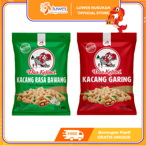 Dua Kelinci Kacang Kulit 180gr Kacang Bawang & Kacang Garing