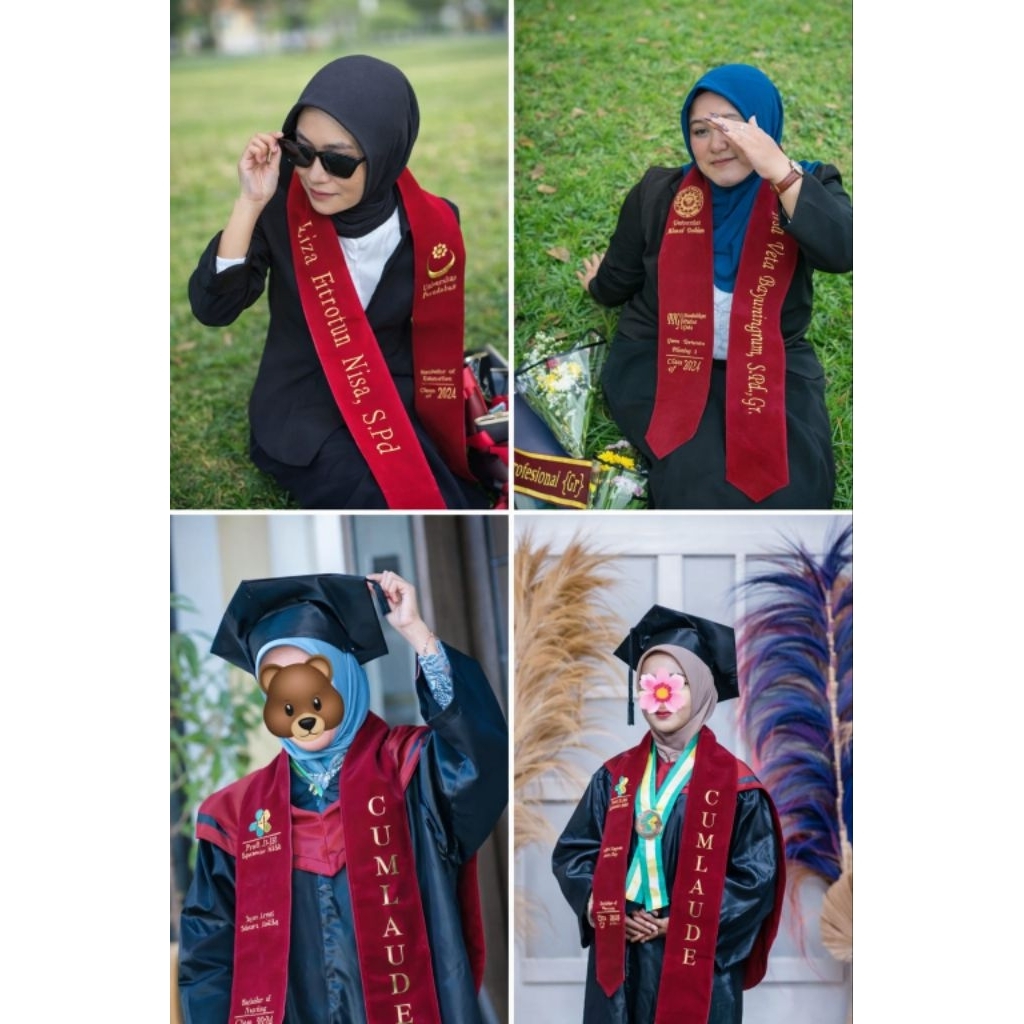 SELEMPANG WISUDA BORDIR 2 LAPIS (1 HARI JADI)