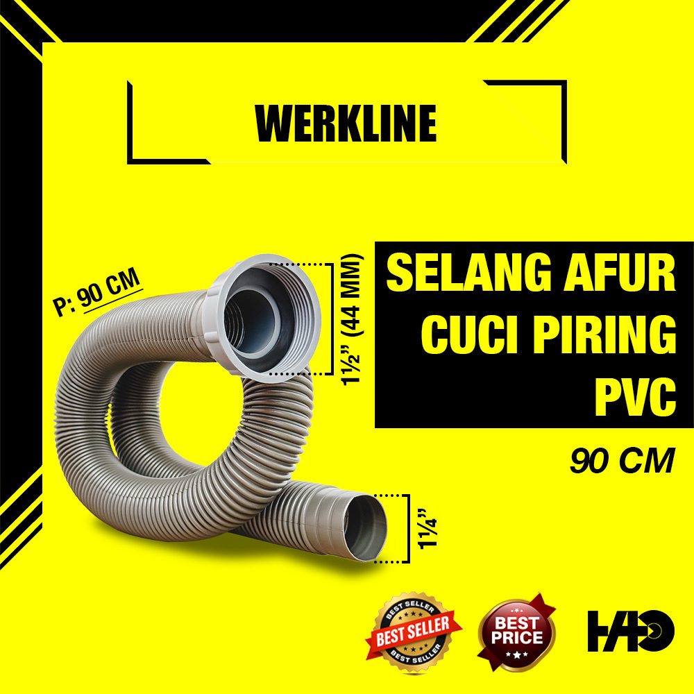 WERKLINE Selang Buangan Air Afur Bak Cuci Piring 90 cm | Super Flexible PVC Sink Drainage Hose