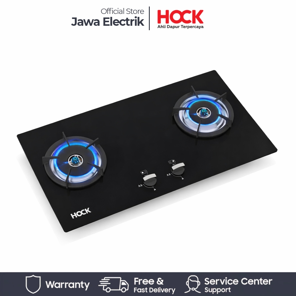 Hock Kompor Gas Tanam Tempered Glass Hock Hb-220oc 2 Tungku - Optima Crystal