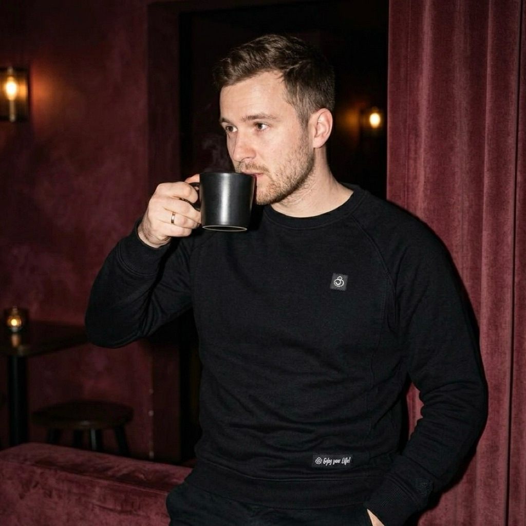 Sweater Juice Ematic Original Pria Klo Basic Black