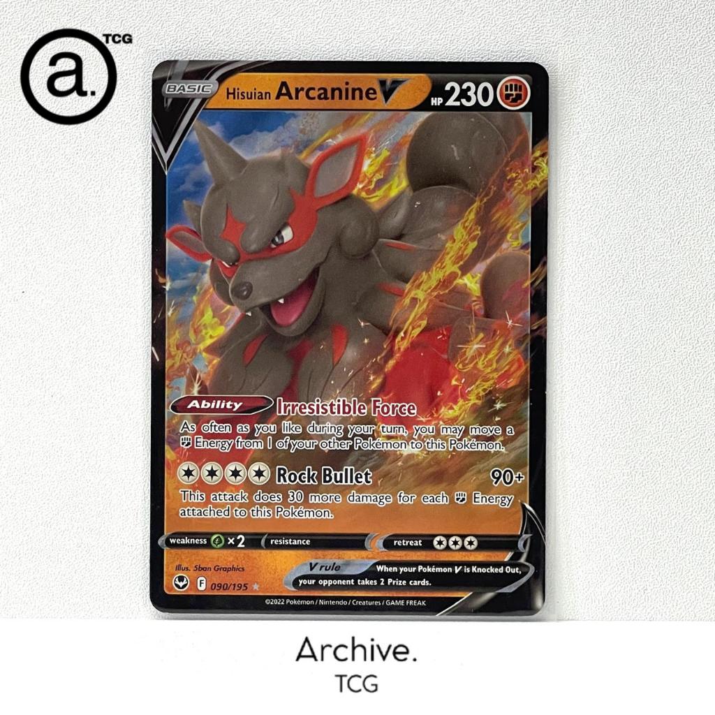 Hisuian Arcanine V (090/195) Pokemon English ~ Silver Tempest (SIT)