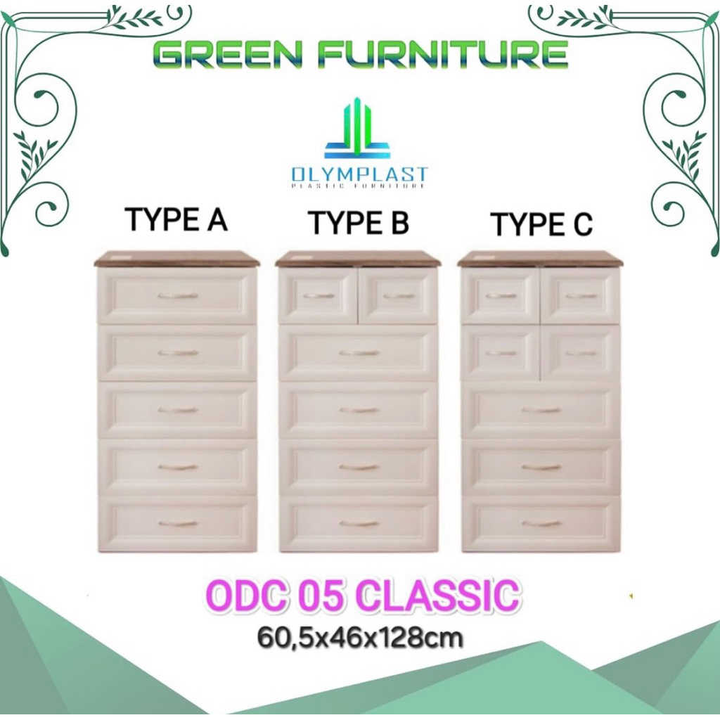 lemari pakaian olymplast ODC CLASSIC 05 lemari baju drawer  lemari baju plastik