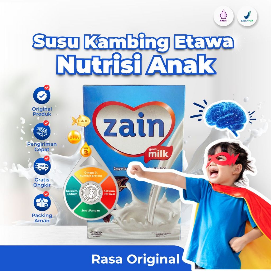 SUSU KAMBING NUTRISI ANAK PLUS OMEGA 3 - HALAL - BERGIZI - 250 GR