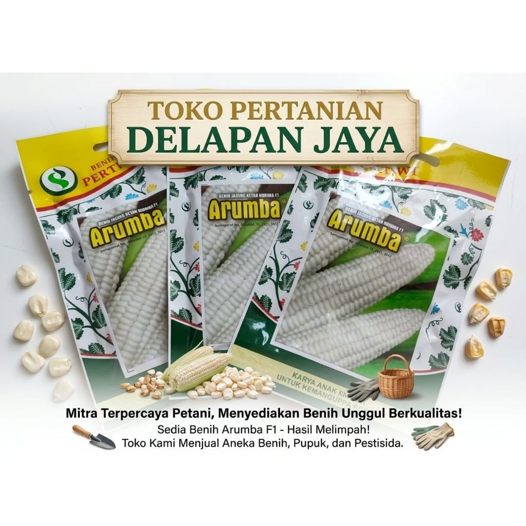 Benih Bibit Unggul Jagung Manis Ketan Jagung Arumba Isi 100 Biji Benih Pertiwi