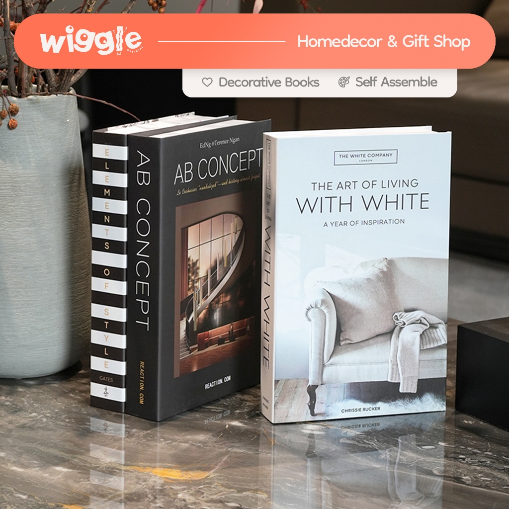 Wiggle Dummy Books Dark Color Series Aesthetic Buku Pajangan Lemari Dekorasi Rak Properti Foto Estet