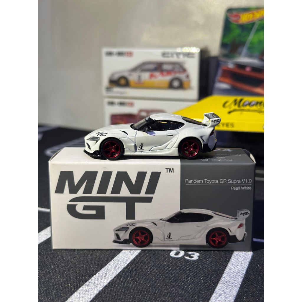 MINI GT Pandem Toyota GR Supra V1.0 Pearl White (UNSEALED/TIDAK SEGEL)