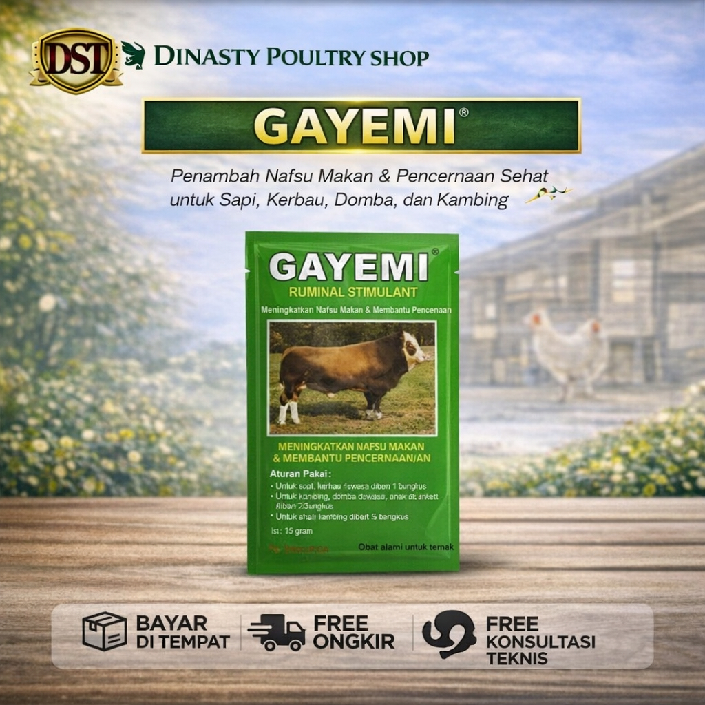 GAYEMI Ruminal Stimulant - Vitamin Pengganti Nafsu Makan Sapi Kambing Domba Aman dan Ampuh