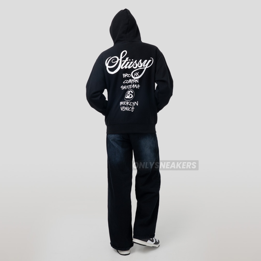 STUSSY WORLD TOUR BLACK HOODIE