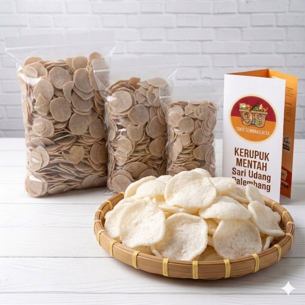 KERUPUK MENTAH Kerupuk Sari Udang Palembang Kemasan 250g, 500g 1Kg