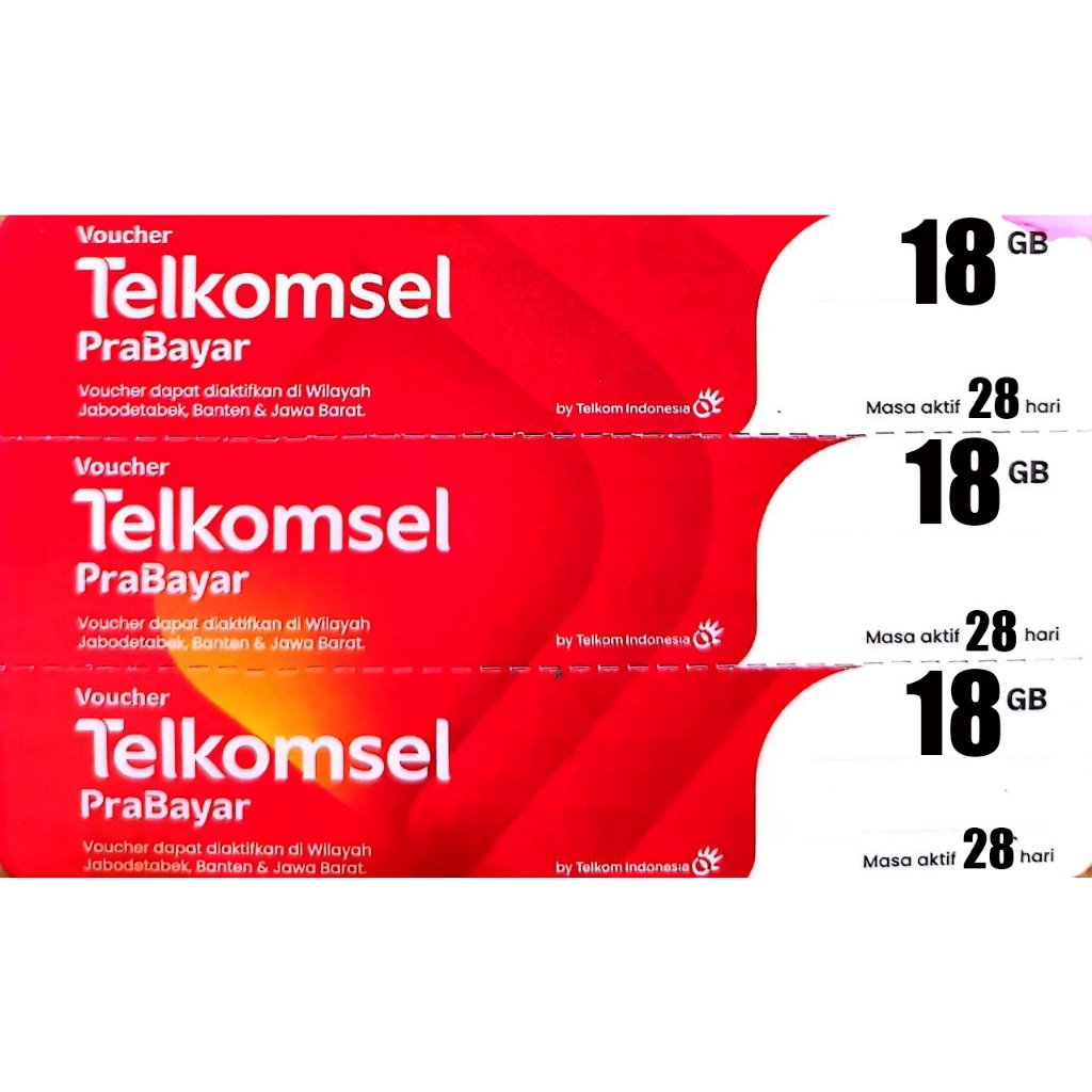Voucher Telkomsel 18GB/28Hari