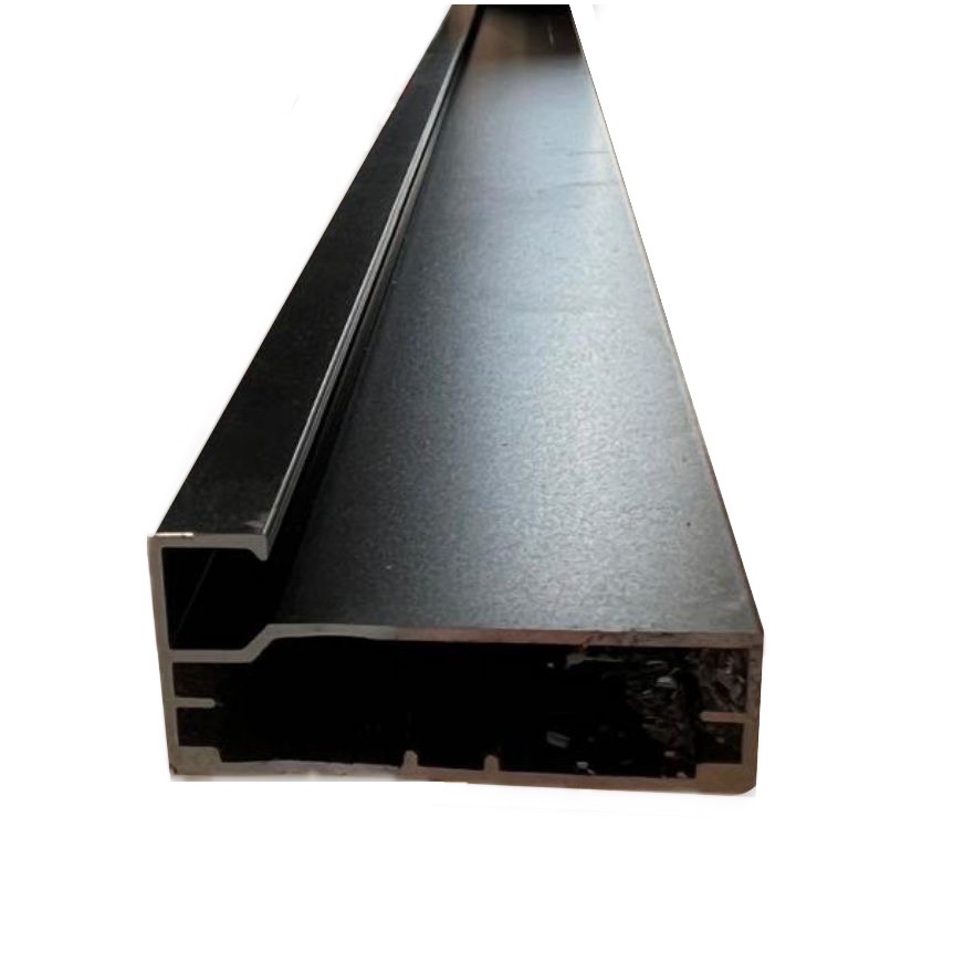 Edging Aluminium Kaca FA-128 Harfit - Frame Kaca Aluminium Anodize Black 3 Meter