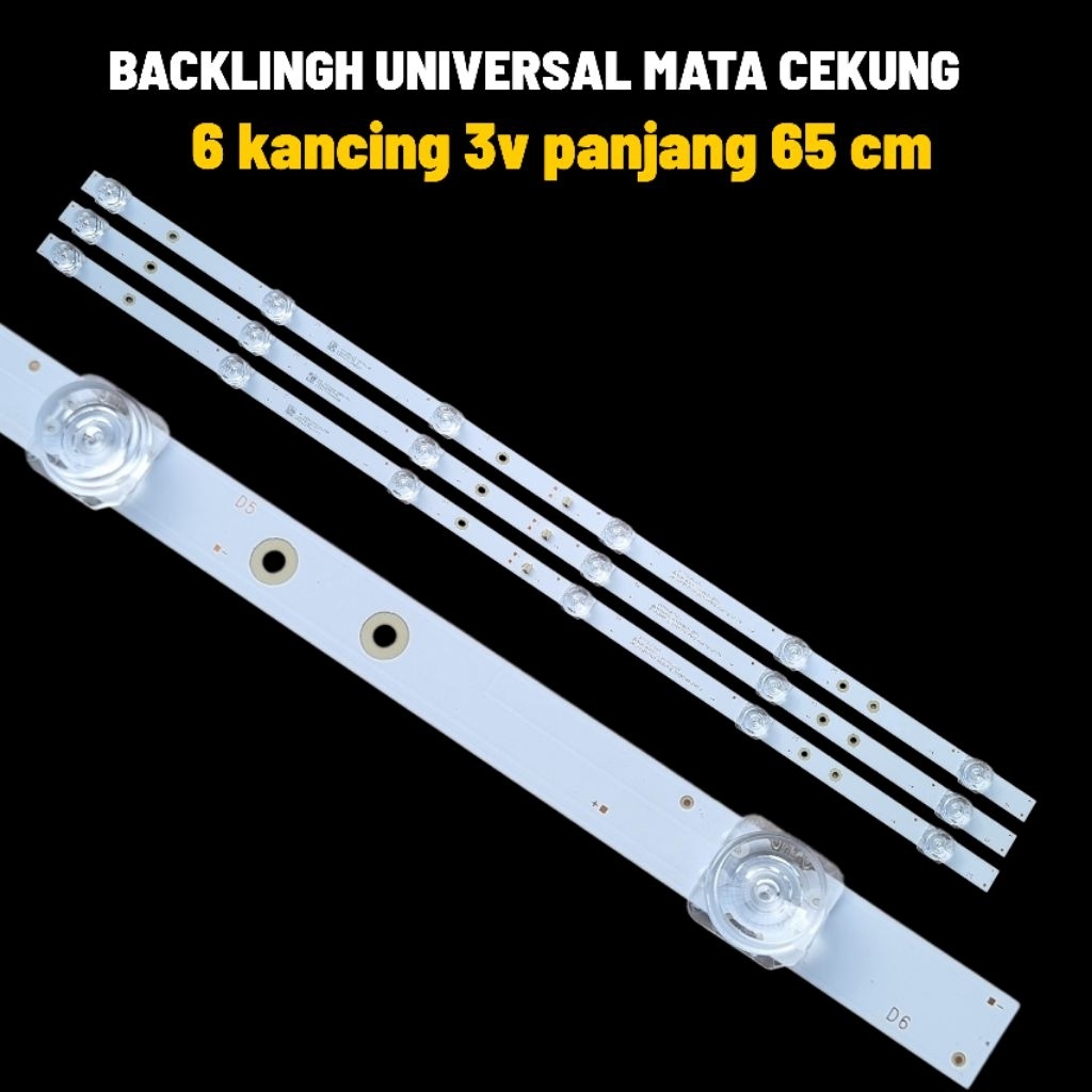 BACKLINGH TV UNIVERSAL 6 KANCING 3V PANJANG 65 CM HARGA