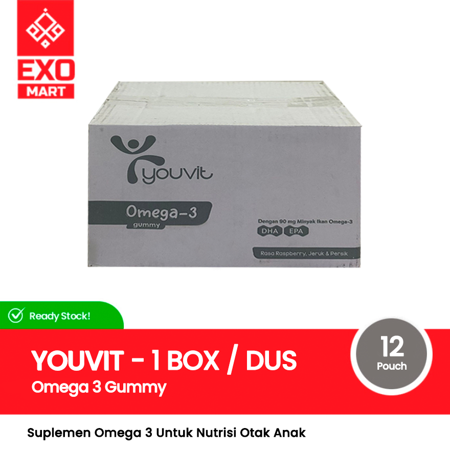 [Karton] Youvit - Omega3 Anak 30 Gummies 1 Box / Dus isi 12 pouch