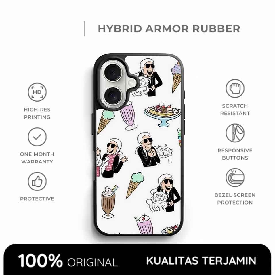 Casing iPhone Karl Case Rubber Softcase Anti Shock La bande Style 17 16 15 14 13 12 11 Xs Max Pro Ma