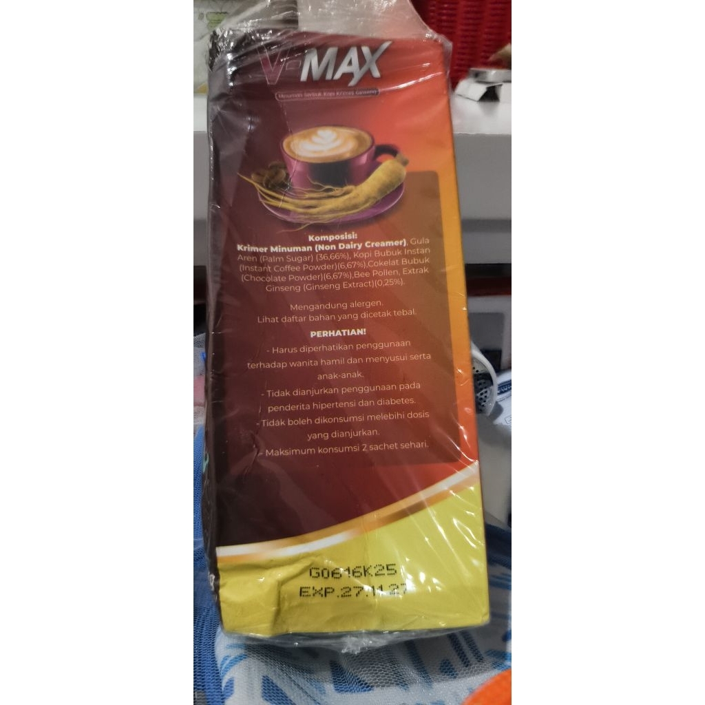 ecer kopi V-MAX, G-MAX COFFEE , kopi arjuna sachet