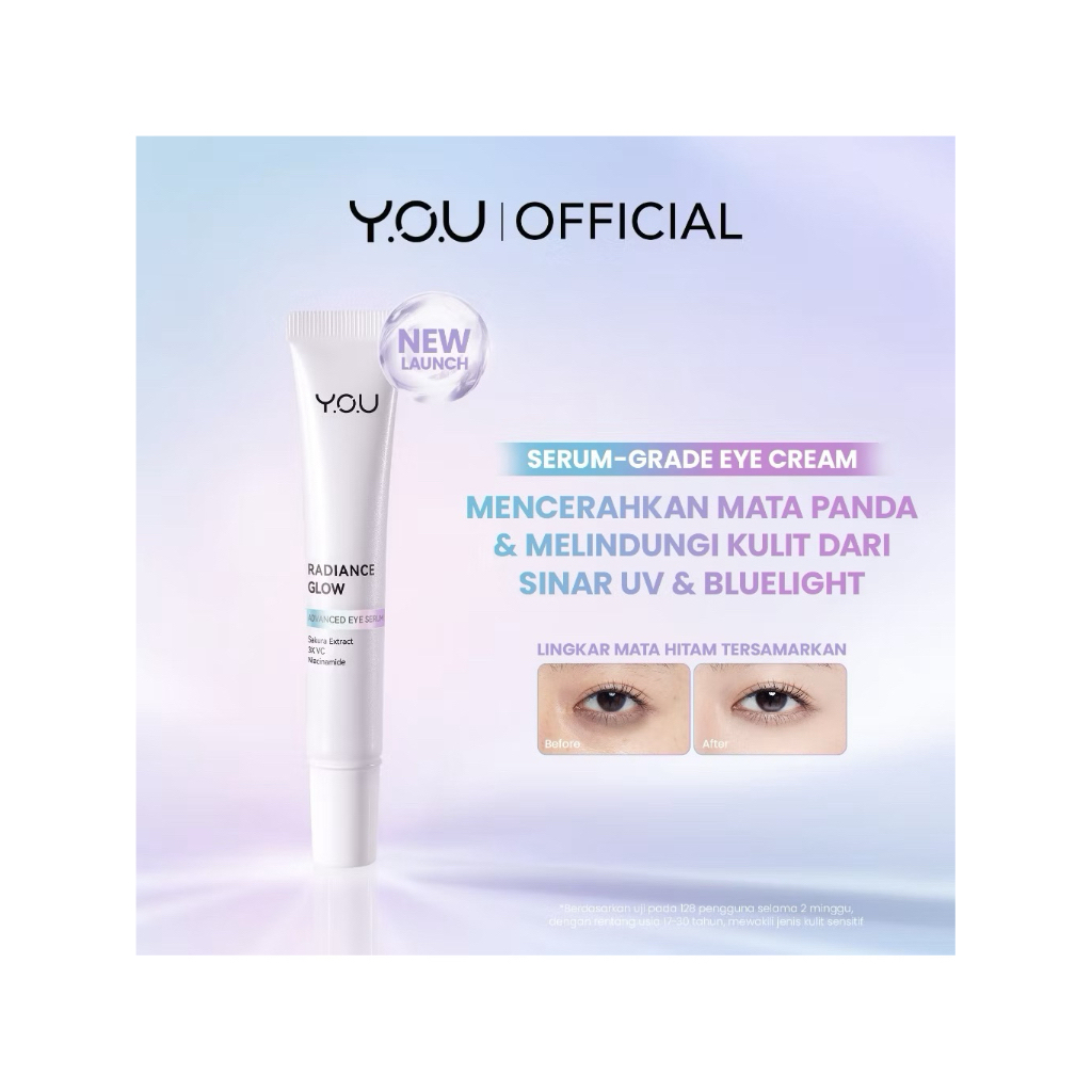YOU Radiance Glow Advanced Eye Serum Eye Cream Mencerahkan Mata Panda dengan Sakura Extract, Niacina