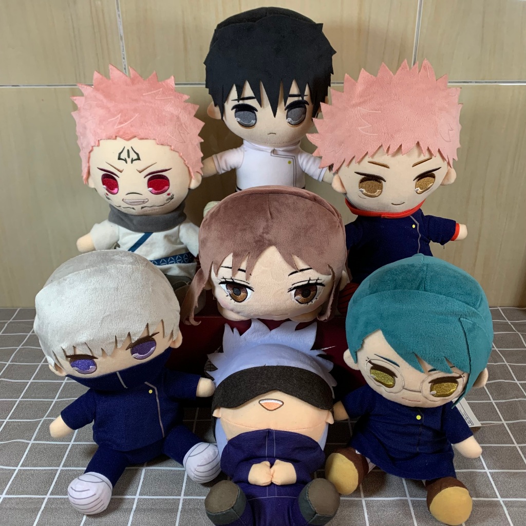 Boneka Anime Jujutsu Kaisen Yuji Sukuna Gojo Yuta Rika Maki Inumaki Kyurumaru Nesoberi Pofutto Plush