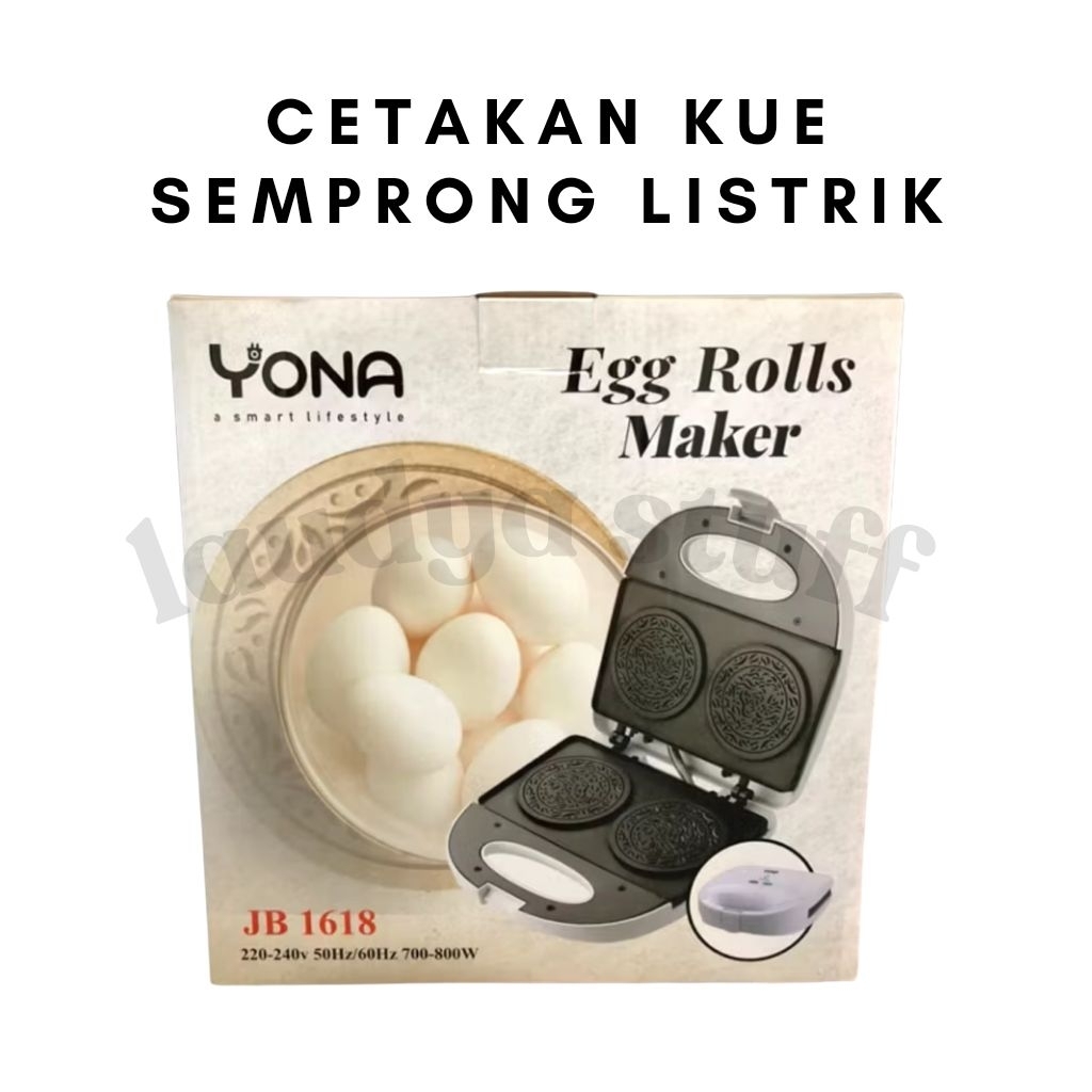 YONA Cetakan kue semprong / kue sapit legg roll I love letter listrik, cepat mudah dan hemat 100 % O