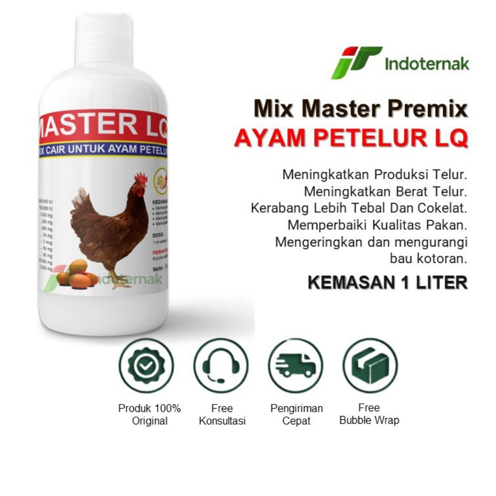 MIX MASTER LQ AYAM PETELUR - Premix Cair Untuk Ayam Petelur,,,