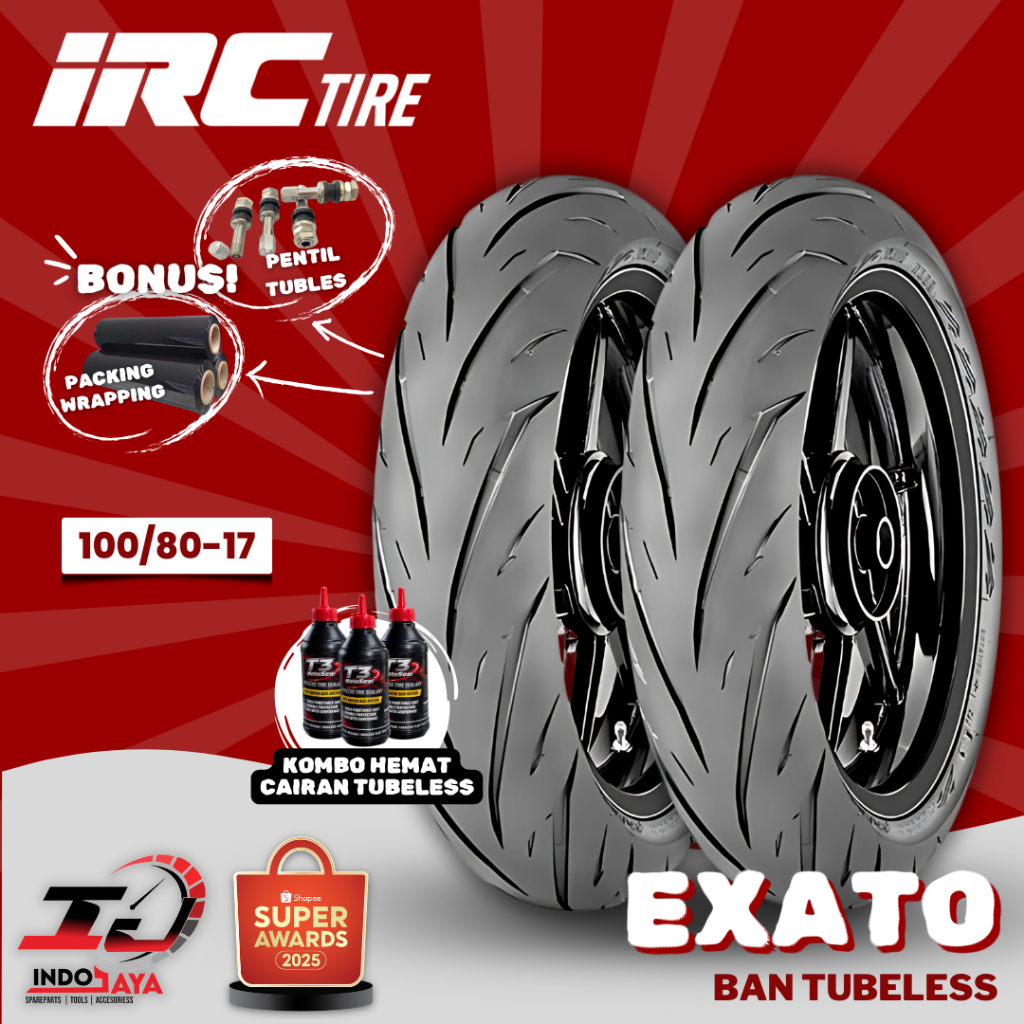 [READY COD] BAN LUAR TUBELESS IRC EXATO NR88 (100/80-17) BAN MOTOR BEBEK SPORT JUPITER / SATRIA / CB
