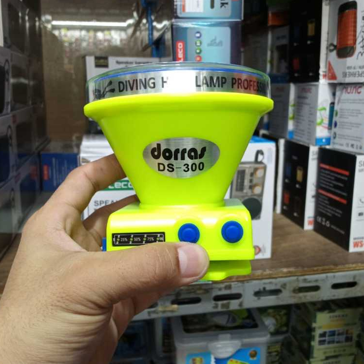 Dorras DS-300 Senter Kepala Selam Cahaya Putih 300W 12000mAh Super Terang - Tahan 20jam Waterproof