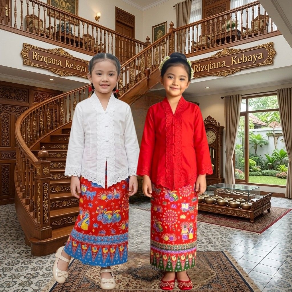 SETELAN KEBAYA ENCIM SENADA ANAK SD // KEBAYA ENCIM RENDA ANAK // PAKAIAN ADAT SEKOLAH SD // KEBAYA 