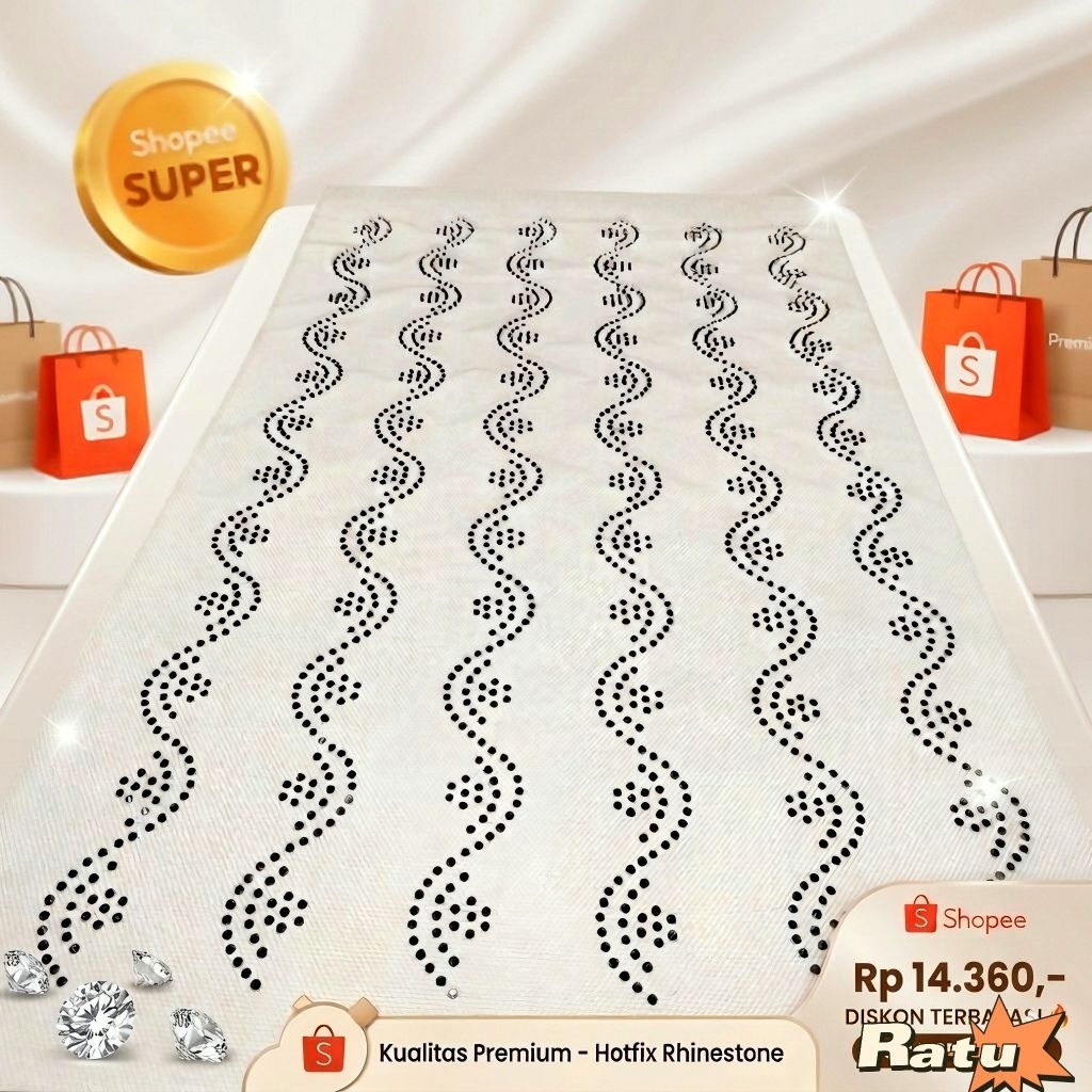 [PER LEMBAR] Payet Tiker Gosok / Payet Press Diamond Kristal Payet Swarovski