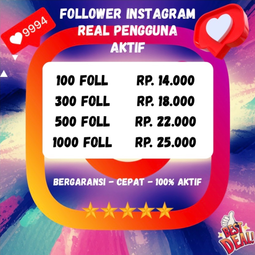 FOLLOWERS lG Proses Cepat Real Bergaransi DISKON Follower IG Pengikut Insta*Gram Permanen Non Drop