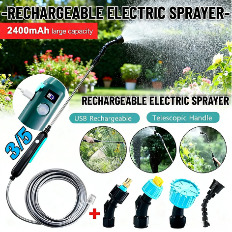Semprotan Air Elektrik Tanaman Stik Sprayer Adjustable Nozzle DI cas / alat penyemprot taman MX37