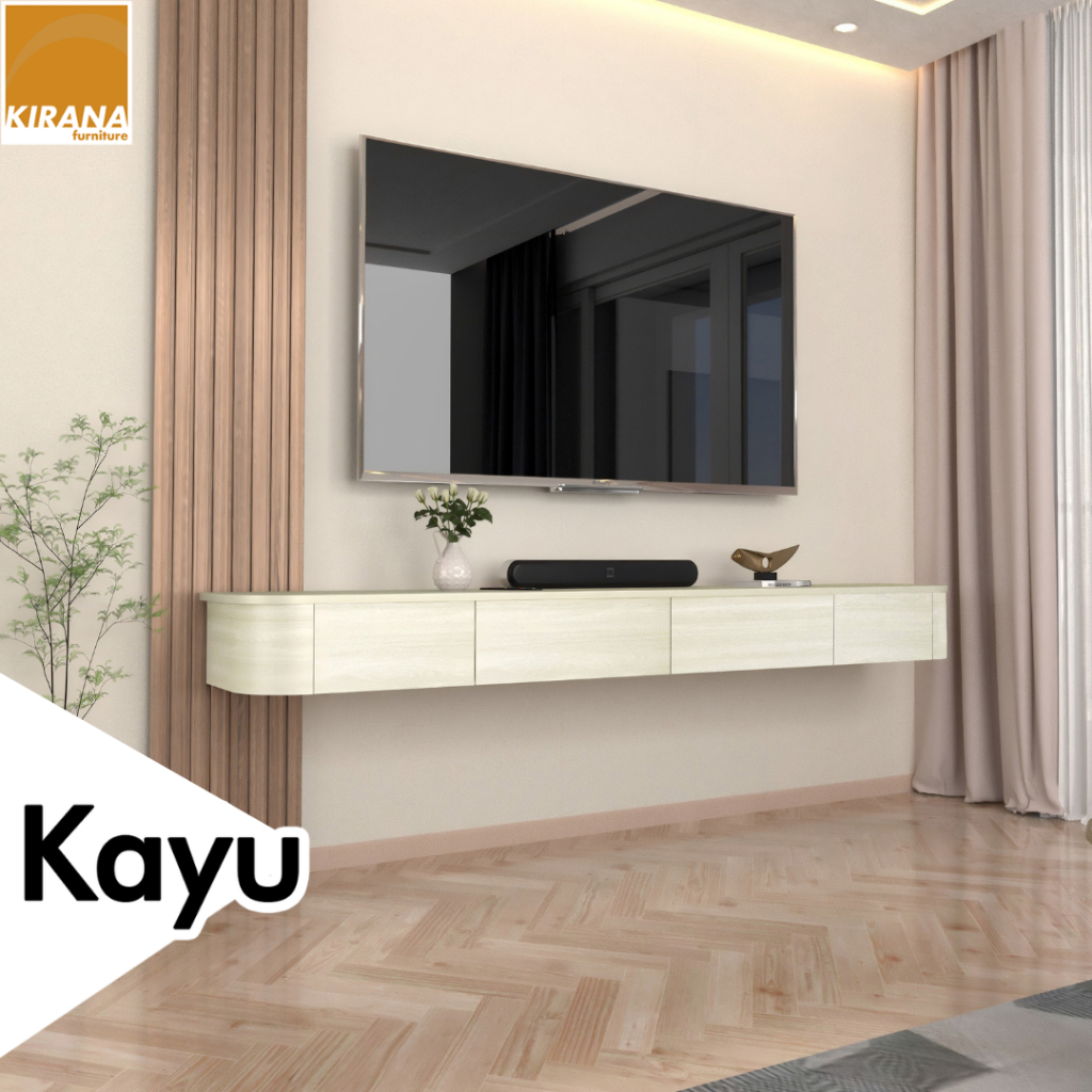 KIRANA Orlando - Buffet TV Gantung Kayu / Meja TV Gantung / Rak TV Gantung / Kabinet TV Minimalis