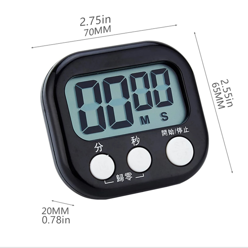 Digital Kitchen Timer Magnetik - Alarm Masak Dapur Digital Stopwatch Layar Lcd Besar - Pengatur