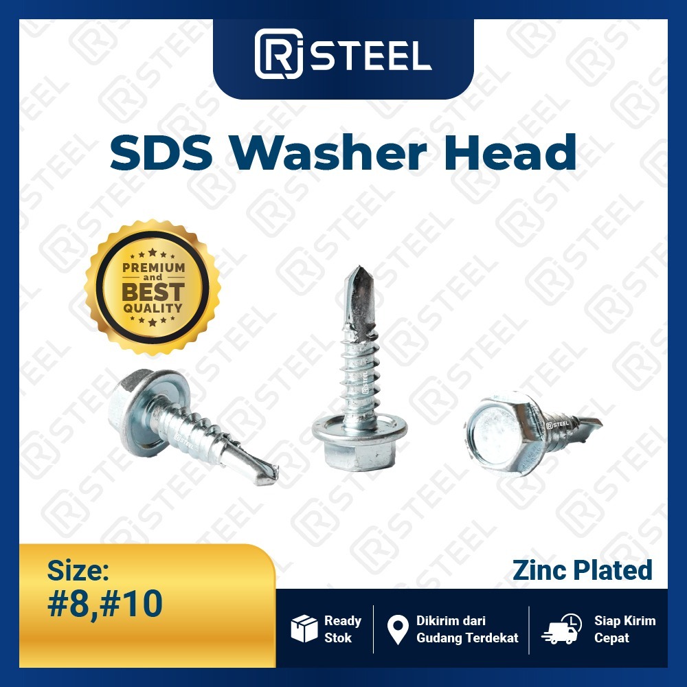 RJ Steel SDS Washer Head Putih/ SDS Hex Washer Head