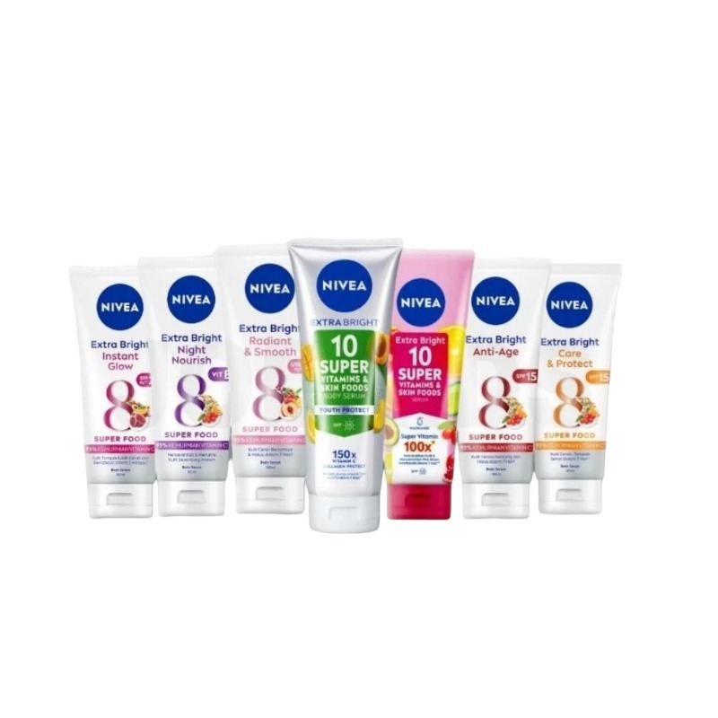 Nivea Body Serum Extra Bright Care & Protect 70ml - 180ml | Night Nourish | Instant Glow | Radiant S