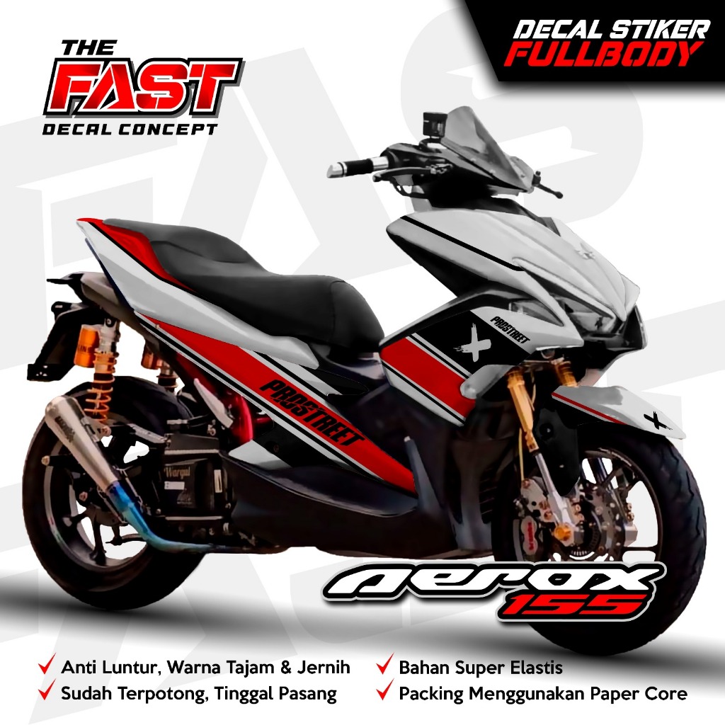 TERBARU Decal Stiker Aerox Old 155 PROSTREET Racing ANTI PUDAR Kendaraan Motorcycle